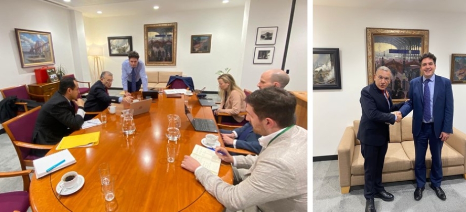 Embajador ante el gobierno del Reino Unido se reunió con el Ministro de Transporte Ferroviario previo a su viaje a Colombia para participar en el Congreso Nacional de la Infraestructura