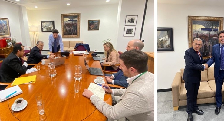 Embajador ante el gobierno del Reino Unido se reunió con el Ministro de Transporte Ferroviario previo a su viaje a Colombia para participar en el Congreso Nacional de la Infraestructura